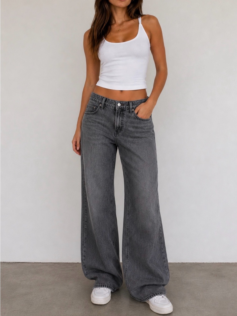 Hollister Low Rise Baggy Jeans Women’s 29 Gray Wash Wide Leg Denim Y2K